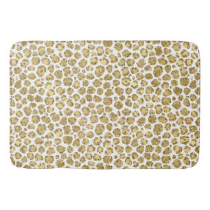 Glitzy Glam Gold Glitter Leopard Print Badmat