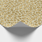 Glitzy Glam Gold Glitter Leopard Print Cadeaupapier (Hoek)