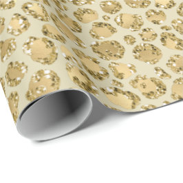 Glitzy Glam Gold Glitter Leopard Print Cadeaupapier