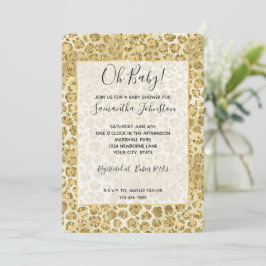Glitzy Glam Gold Glitter Leopard Print Kaart