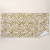 Glitzy Glam Gold Glitter Leopard Print          Strandlaken (Voorkant)