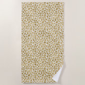 Glitzy Glam Gold Glitter Leopard Print          Strandlaken (Voorkant)