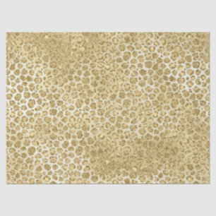 Glitzy Glam Gold Glitter Leopard Print Tissuepapier