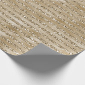 Glitzy Glam Gold Glitter Stripes Cadeaupapier (Hoek)