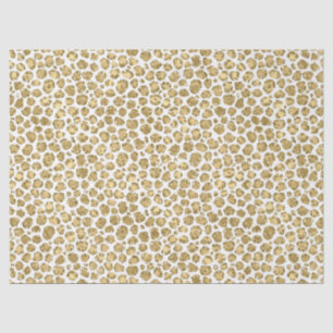 Glitzy Glam Gold White Glitter Leopard Print     Tissuepapier