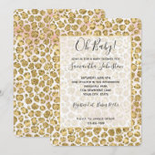 Glitzy Glam Gouden Blush Glitter Luipaardprint  Kaart (Voorkant / Achterkant)