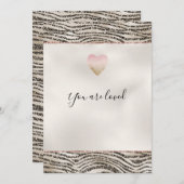 Glitzy Glam Khaki Bruin Glitter Zebra Print Notitiekaartje (Voorkant / Achterkant)