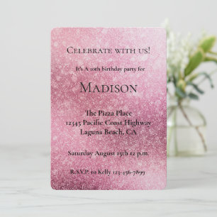 Glitzy Glam Pink Sparkle Verjaardag Kaart