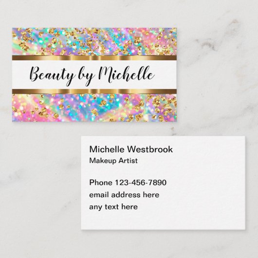 Glitzy Glassy Makeup Artist Visitekaartje (Voorkant / Achterkant)