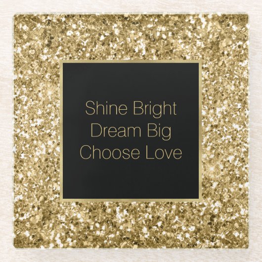 Glitzy Glitter Sparkle Glazen Onderzetter (Voorkant)