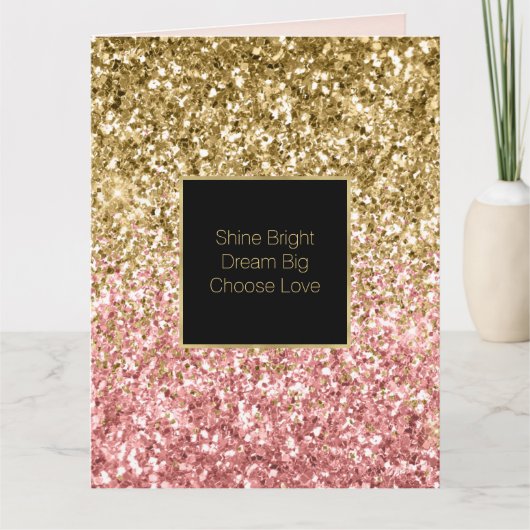 Glitzy Glitter Sparkle Kaart (Voorkant)