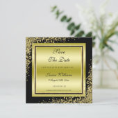 Glitzy Gold Confetti Decorations Birthday Save The Date (Staand voorkant)