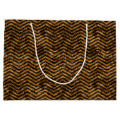 Glitzy Gold en Black Faux Foil Chevrons Groot Cadeauzakje (Achterkant)