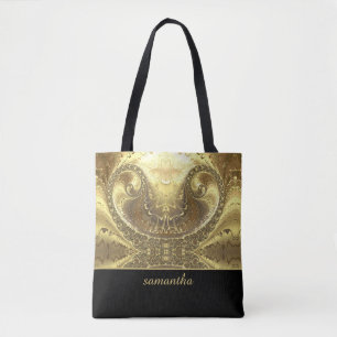 Glitzy Gold en Black Monogram Draagtas