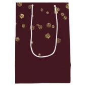 Glitzy Gold Glam Bourgogne Stippen Medium Cadeauzakje (Achterkant)