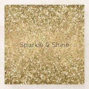 Glitzy Gold Glam Glitter Sparkle      Glazen Onderzetter