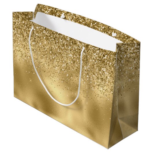 Glitzy Gold Glam Glitter Sparkle     Groot Cadeauzakje (Achterkant Gekanteld)
