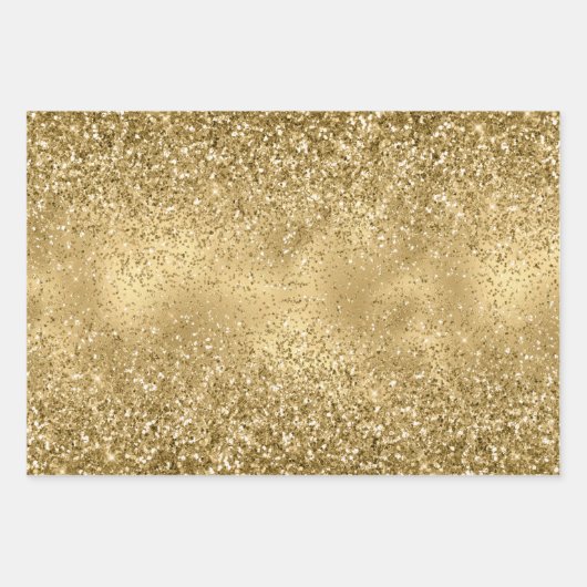 Glitzy Gold Glam Glitter Sparkle      Inpakpapier Vel (Voorkant 2)