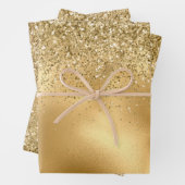 Glitzy Gold Glam Glitter Sparkle      Inpakpapier Vel (In situ)