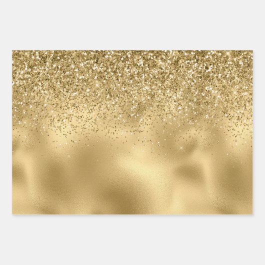 Glitzy Gold Glam Glitter Sparkle      Inpakpapier Vel (Voorkant)