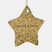 Glitzy Gold Glam Glitter Sparkle Keramisch Ornament (Rechts)