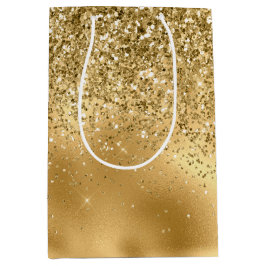 Glitzy Gold Glam Glitter Sparkle Medium Cadeauzakje