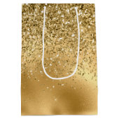 Glitzy Gold Glam Glitter Sparkle    Medium Cadeauzakje (Achterkant)