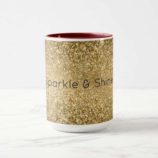 Glitzy Gold Glam Glitter Sparkle     Mok (Midden)