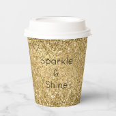 Glitzy Gold Glam Glitter Sparkle Papieren Bekers (Voorkant)
