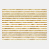Glitzy Gold Glam Glitter Stripes Inpakpapier Vel (Voorkant 3)