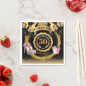 Glitzy Gold Glitter servetten met hoge hakstijl (Insitu)