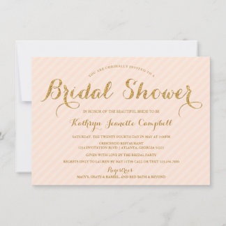 Glitzy Gold Glitter Vrijgezellenfeest nodigt uit - Kaart