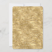 Glitzy Gold Glitter Zebra Baby shower Kaart (Achterkant)