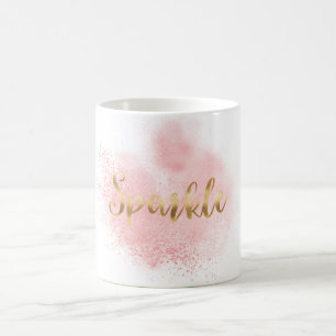 Glitzy Gold Pink Confetti Glam Sparkle Koffiemok