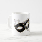 Glitzy Gold Silver New Year Black Mask Koffiemok (Voorkant links)