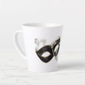 Glitzy Gold Silver New Year Black Mask Latte Mok (Linkerhoek)