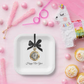 Glitzy Gold Silver New Year Midnight Hour   Papieren Bordje (Feest)