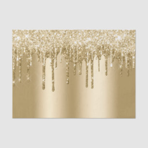 Glitzy Gold Sparkle Glitter Drips Verjaardag Tissuepapier