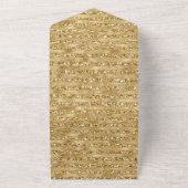 Glitzy Gold White Glam Glitter Sparkle Stripes   All In One Uitnodiging (Buitenkant)