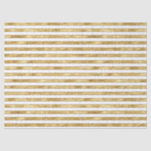 Glitzy Gold White Glam Glitter Sparkle Stripes     Tissuepapier