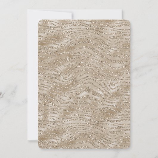 Glitzy Gold Zebra Print Baby shower Kaart (Achterkant)