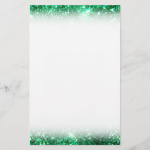 Glitzy Green Glitter Briefpapier