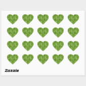Glitzy Green Glitter Heart Pattern Gifts Hart Sticker (Vel)