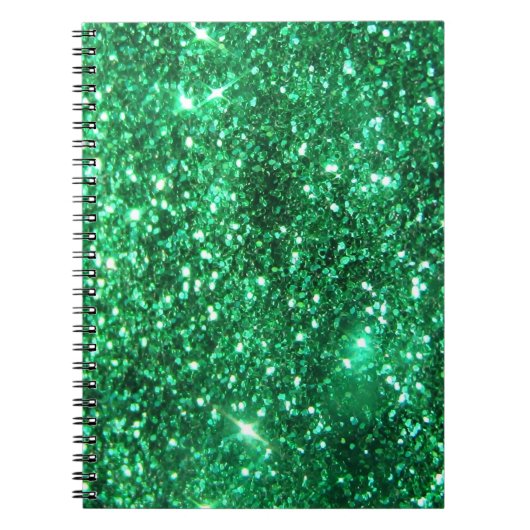 Glitzy Green Glitter Notitieboek (Voorkant)