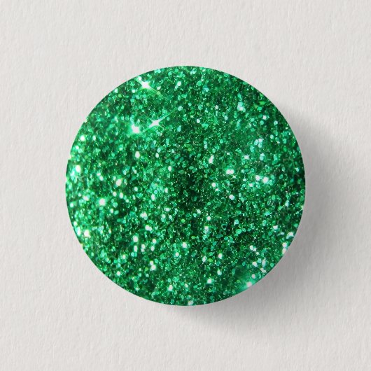 Glitzy Green Glitter Ronde Button 3,2 Cm (Voorkant)