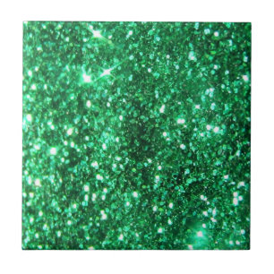 Glitzy Green Glitter Tegeltje