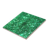 Glitzy Green Glitter Tegeltje (Zijkant)