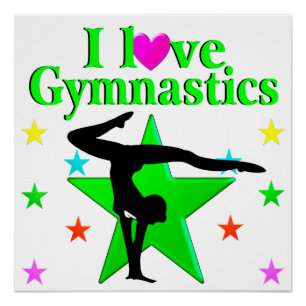 GLITZY GREEN IK HOU VAN GYMNASTIEK ONTWERP PERFECT POSTER