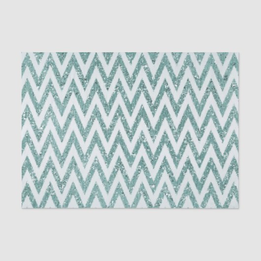 Glitzy Green White Chevron Stripes Kerstmis Tissuepapier (Voorkant)