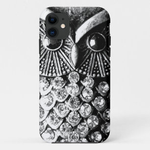 Glitzy Jeweled Metal Owl iPhone 11 Hoesje